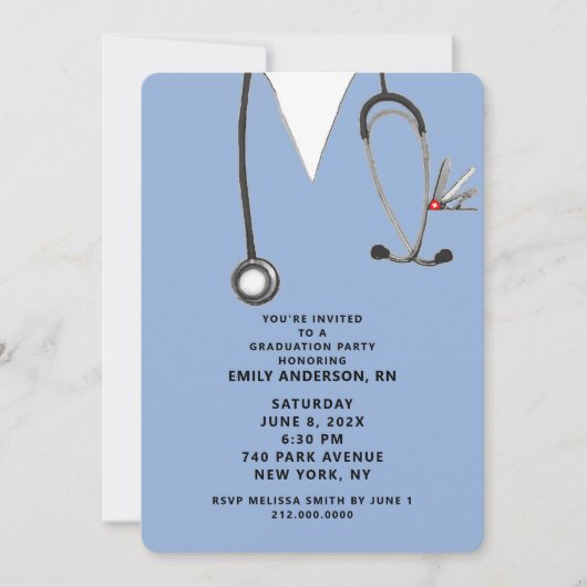 看護学校卒業式 招待状 (正面)