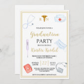 看護学校卒業招待状 招待状 (正面/裏面)