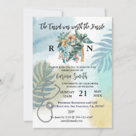 看護学校卒業植物学フローラ 招待状