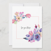 看護学校卒業水彩フローラ春 招待状 (裏面)