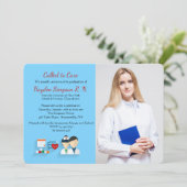 看護学校卒業生写真招待状 招待状 (スタンド正面)