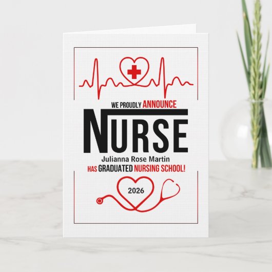 看護学校卒業生発表名前付き カード (正面)