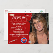 看護学校卒業発表 インビテーションポストカード (正面/裏面)