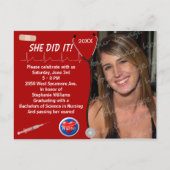 看護学校卒業発表 インビテーションポストカード (正面)