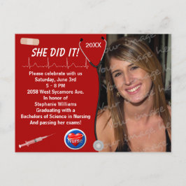 看護学校卒業発表 インビテーションポストカード