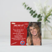 看護学校卒業発表 インビテーションポストカード (スタンド正面)