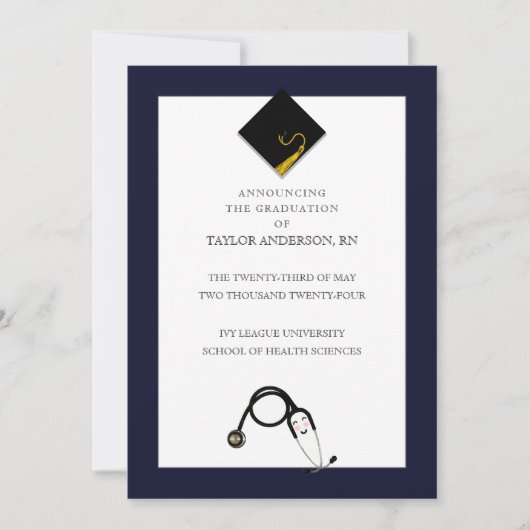 看護学校卒業発表 招待状 (正面)