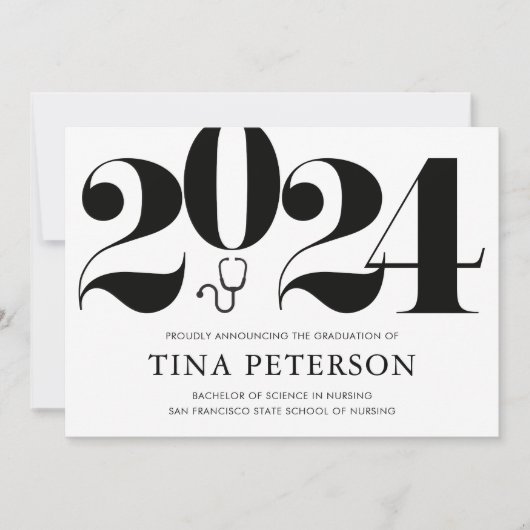 看護学校卒業発表 招待状 (正面)