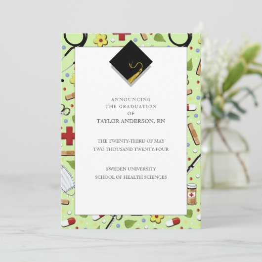 看護学校卒業発表 招待状 (スタンド正面)
