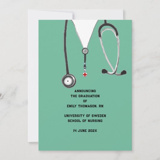 看護学校卒業発表 案内状 (正面)