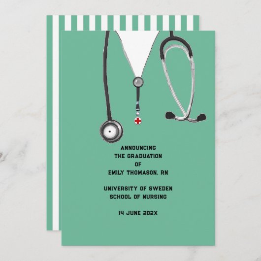 看護学校卒業発表 案内状 (正面/裏面)