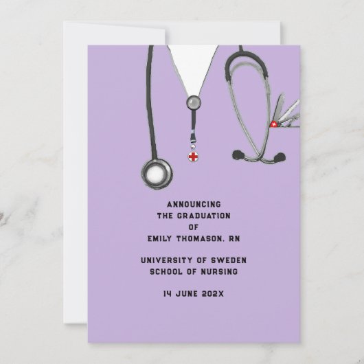 看護学校卒業発表 案内状 (正面)