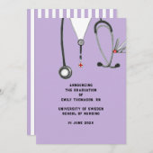 看護学校卒業発表 案内状 (正面/裏面)