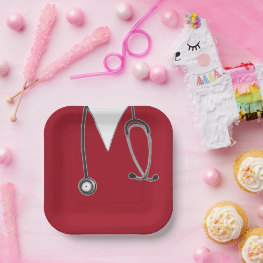 看護学校卒業赤紙プレート ペーパープレート (パーティー)