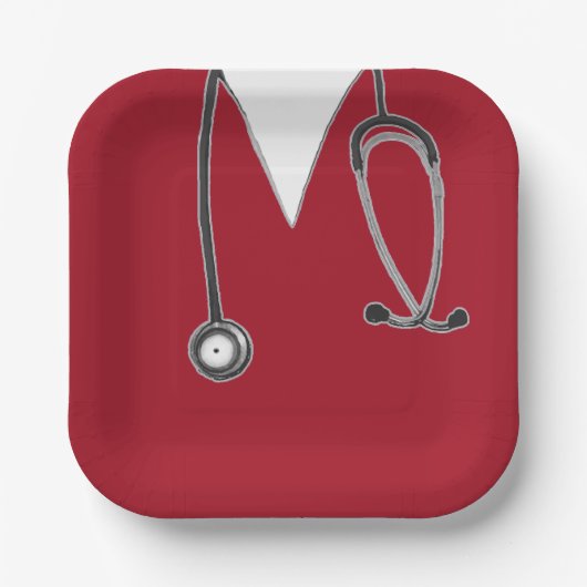 看護学校卒業赤紙プレート ペーパープレート (正面)