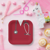 看護学校卒業赤紙プレート ペーパープレート (パーティー)