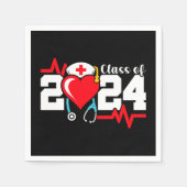 看護学校卒業2024年ナース卒業 スタンダードカクテルナプキン (正面)