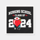 看護学校卒業2024年ナース卒業 スタンダードカクテルナプキン (正面)