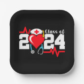 看護学校卒業2024年ナース卒業 ペーパープレート (正面)