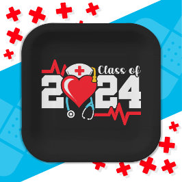 看護学校卒業2024年ナース卒業 ペーパープレート