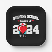 看護学校卒業2024年ナース卒業 ペーパープレート (正面)