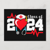 看護学校卒業2024年ナース卒業 ポストカード (正面)