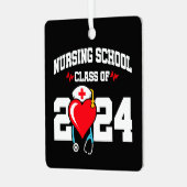 看護学校卒業2024年ナース卒業 メタルオーナメント (正面左)