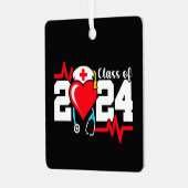 看護学校卒業2024年ナース卒業 メタルオーナメント (正面左)