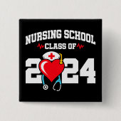 看護学校卒業2024年ナース卒業 缶バッジ (正面)