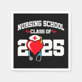 看護学校卒業2025年ナース卒業 スタンダードカクテルナプキン (正面)