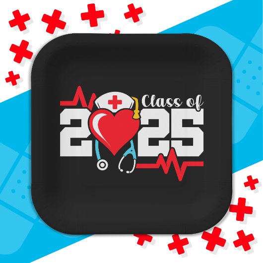 看護学校卒業2025年ナース卒業 ペーパープレート