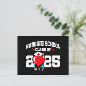 看護学校卒業2025年ナース卒業 ポストカード (スタンド正面)