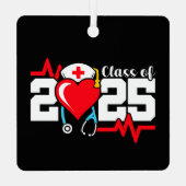 看護学校卒業2025年ナース卒業 メタルオーナメント (裏面)