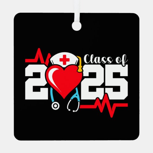 看護学校卒業2025年ナース卒業 メタルオーナメント (裏面)