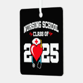 看護学校卒業2025年ナース卒業 メタルオーナメント (正面左)