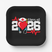 看護学校卒業2026年ナース卒業 ペーパープレート (正面)