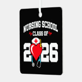看護学校卒業2026年ナース卒業 メタルオーナメント (正面左)