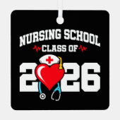 看護学校卒業2026年ナース卒業 メタルオーナメント (裏面)