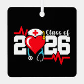 看護学校卒業2026年ナース卒業 メタルオーナメント (裏面)