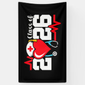 看護学校卒業2026年ナース卒業 横断幕 (縦)