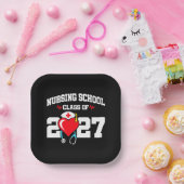 看護学校卒業2027年ナース卒業 ペーパープレート (パーティー)