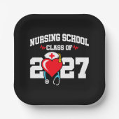 看護学校卒業2027年ナース卒業 ペーパープレート (正面)