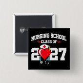 看護学校卒業2027年ナース卒業 缶バッジ (正面&裏面)
