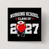 看護学校卒業2027年ナース卒業 缶バッジ (正面)