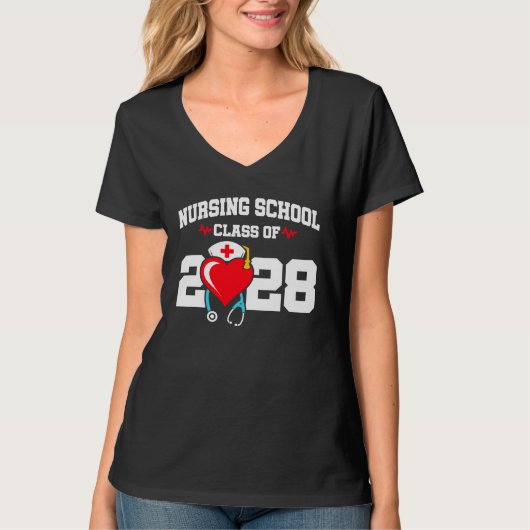 看護学校卒業2028年ナース卒業 Tシャツ (正面)