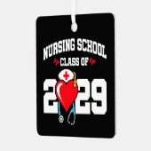 看護学校卒業2029年ナース卒業 メタルオーナメント (正面左)