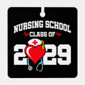 看護学校卒業2029年ナース卒業 メタルオーナメント (裏面)
