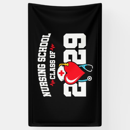 看護学校卒業2029年ナース卒業 横断幕 (縦)