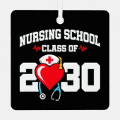 看護学校卒業2030年ナース卒業 メタルオーナメント (裏面)