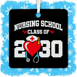 看護学校卒業2030年ナース卒業 メタルオーナメント